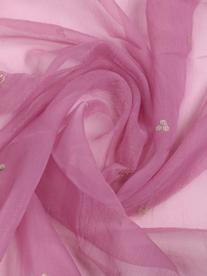 Embelished Organza Unstitched Suit With Dupatta