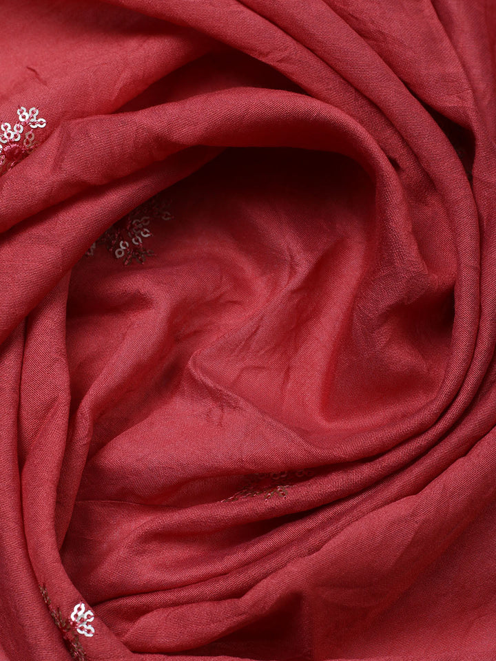 Embroidered Cotton Unstitched Suit With Pant &amp; Dupatta