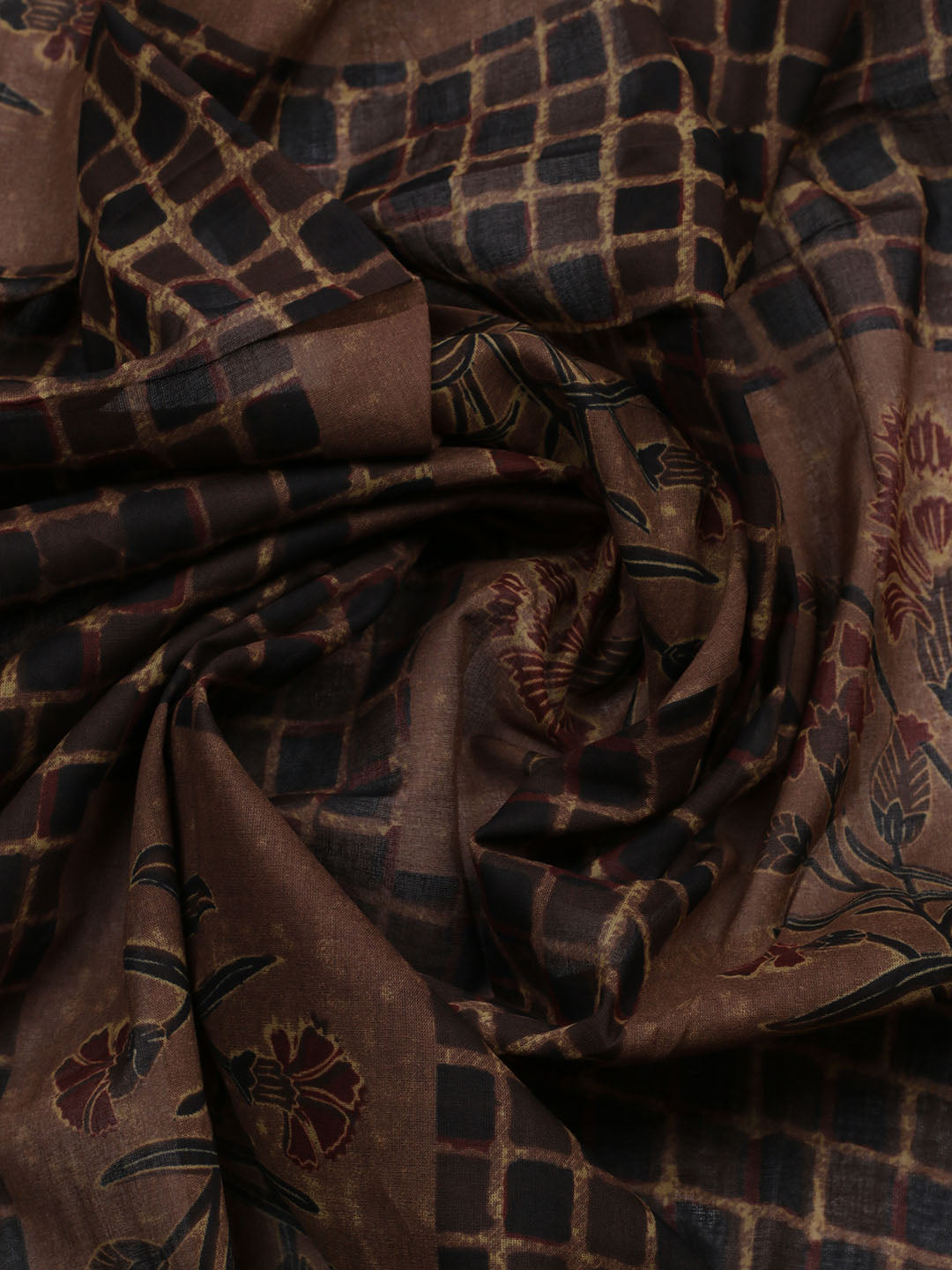 Embroidered Cotton Blend Unstitched Suit With Pant &amp; Dupatta