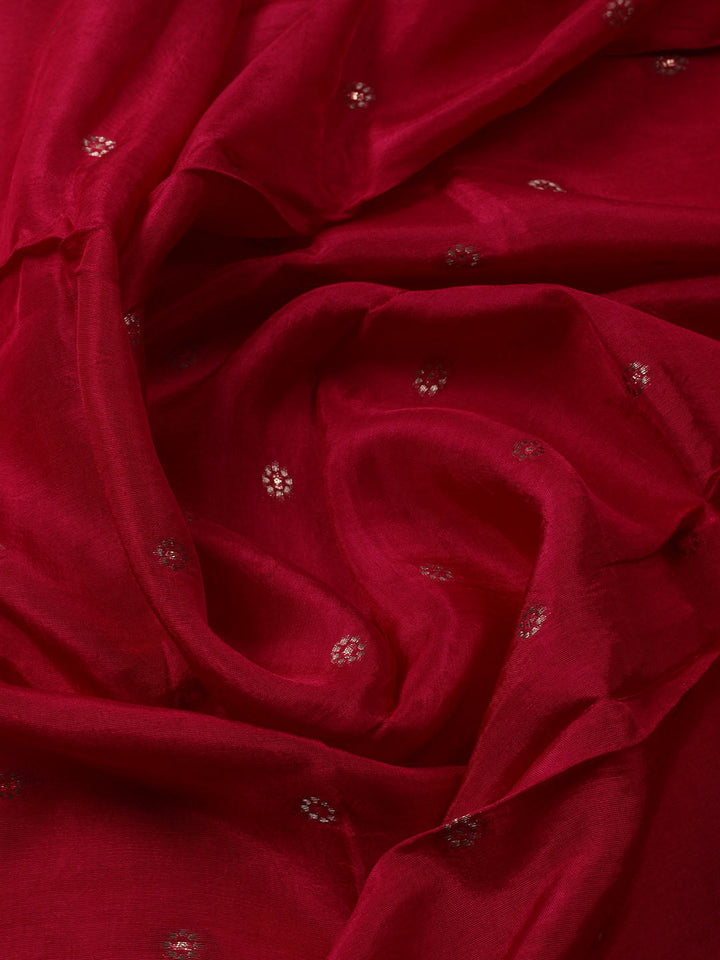 Woven Design Chanderi Unstitched Kurta With Pant &amp; Dupatta
