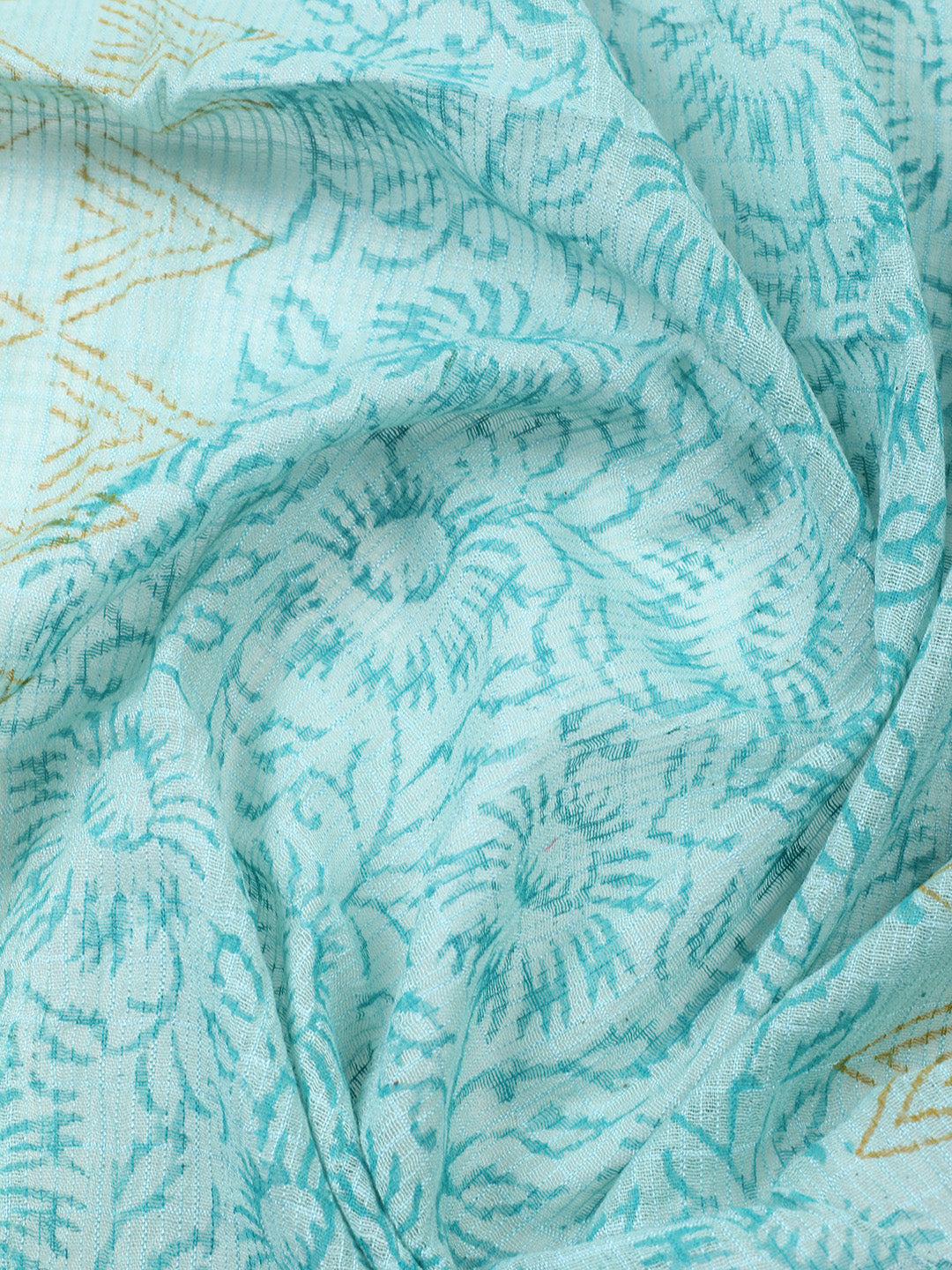 Printed Cotton Blend Unstitched Suit With Pant &amp; Dupatta