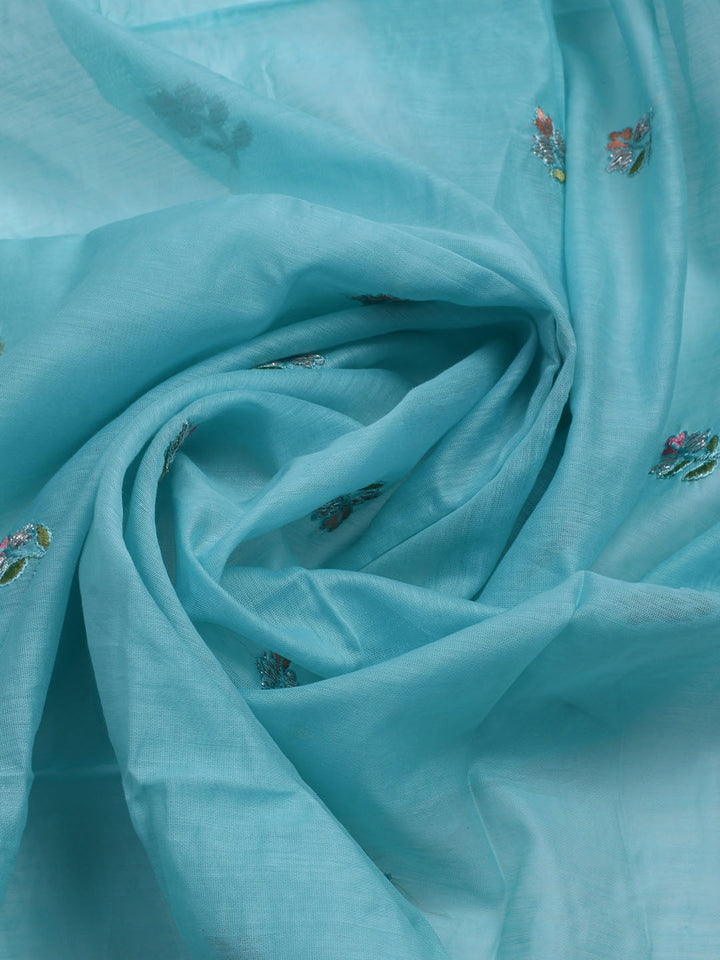 Embroidered Organza Unstitched Suit With Dupatta