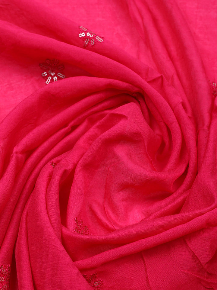 Embroidered Cotton Unstitched Suit With Pant &amp; Dupatta