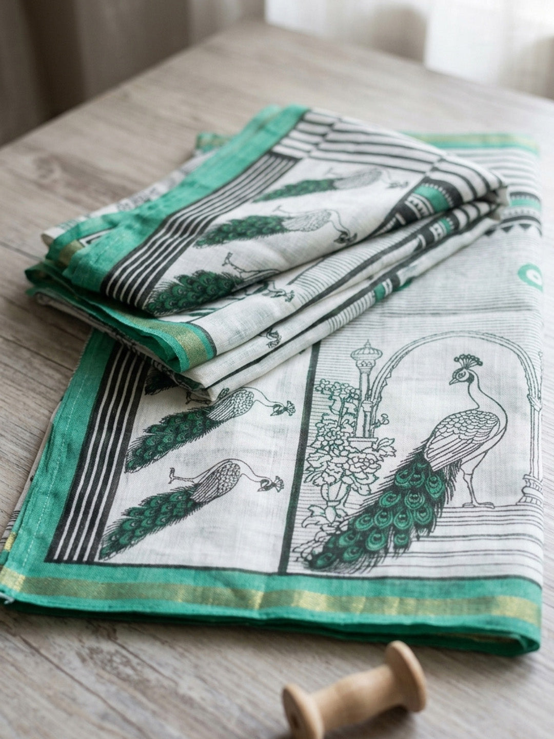 Embroidered Linen Blend Unstitched Suit With Pant &amp; Dupatta