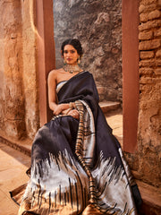 Plain Zari Border Banarasi Woven Saree