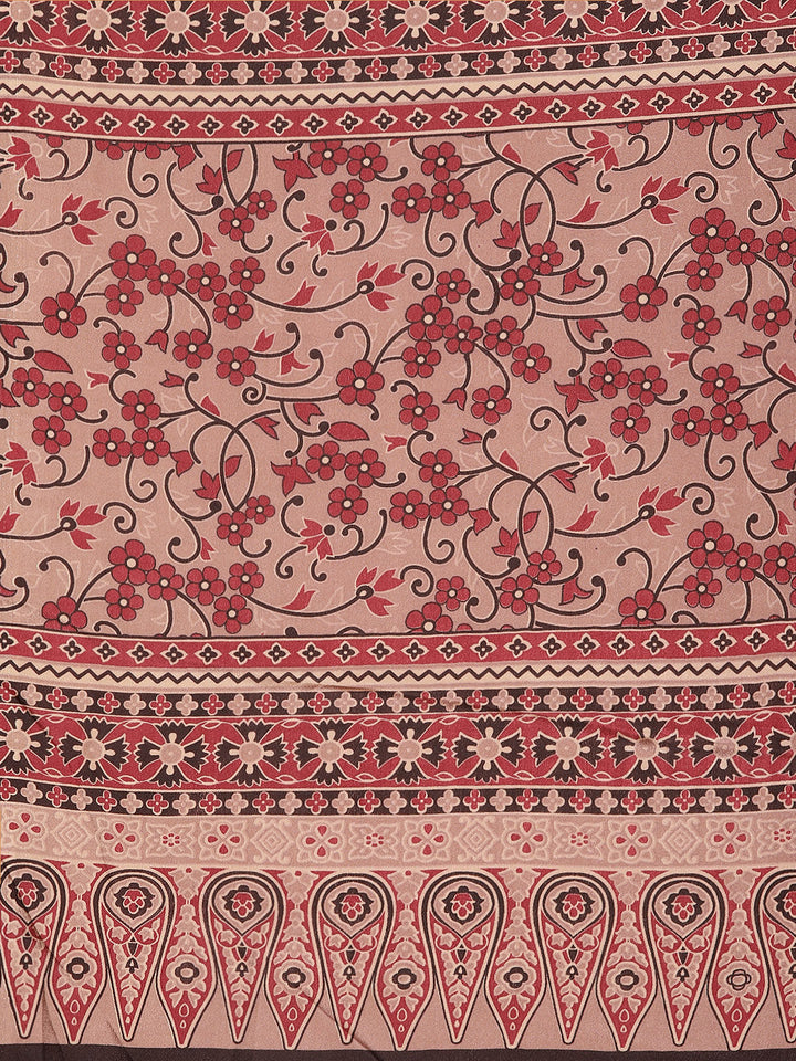 Digital Printed Crepe Woven Saree