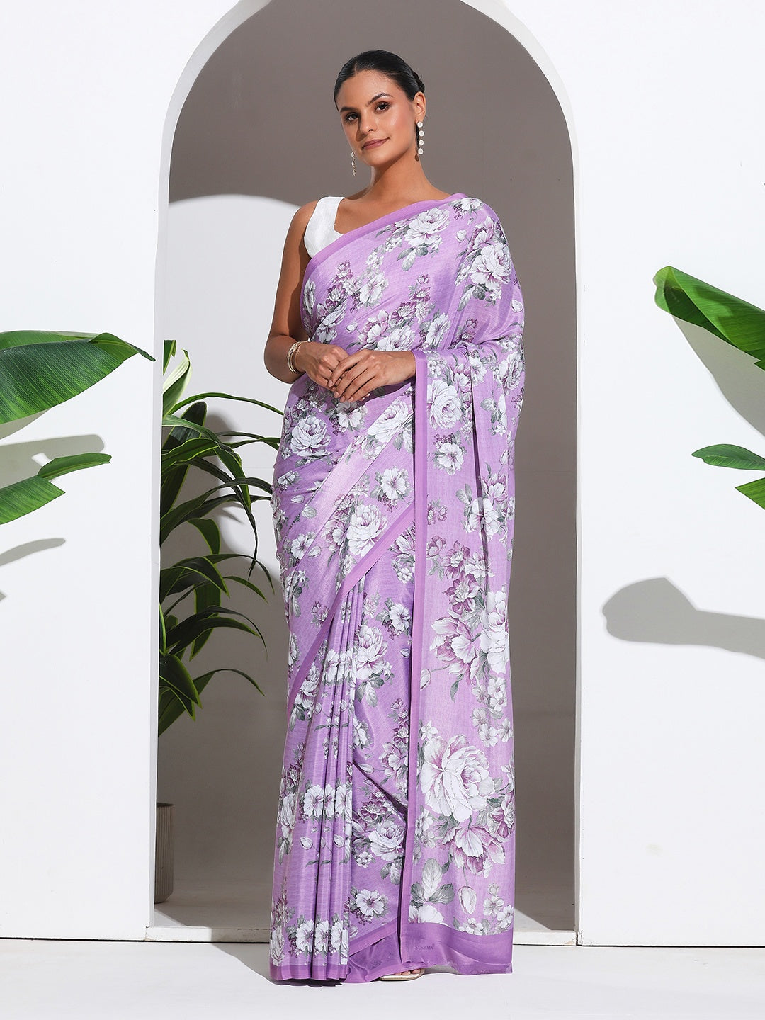 Digital Printed Crepe Saree
