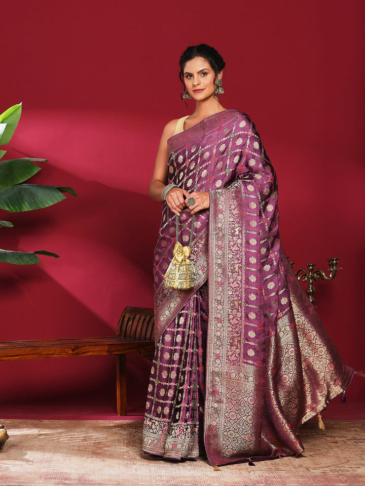 Woven Design Satin Saree
