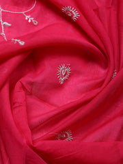 Embroidered Cotton Unstitched Suit With Pant & Dupatta