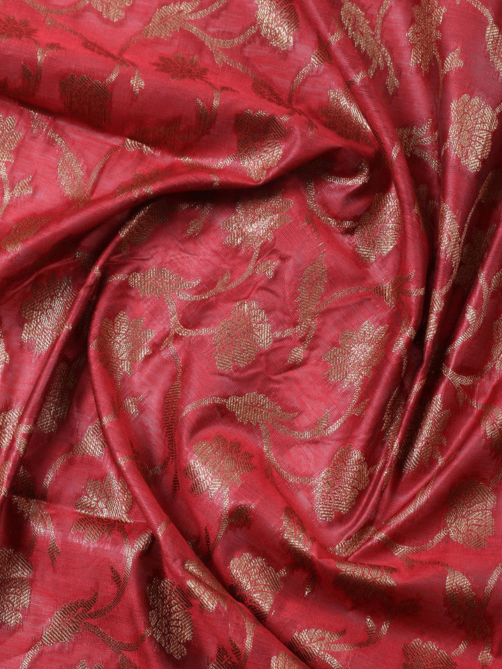 Banarasi Chanderi Unstitched Suit With Pant &amp; Dupatta