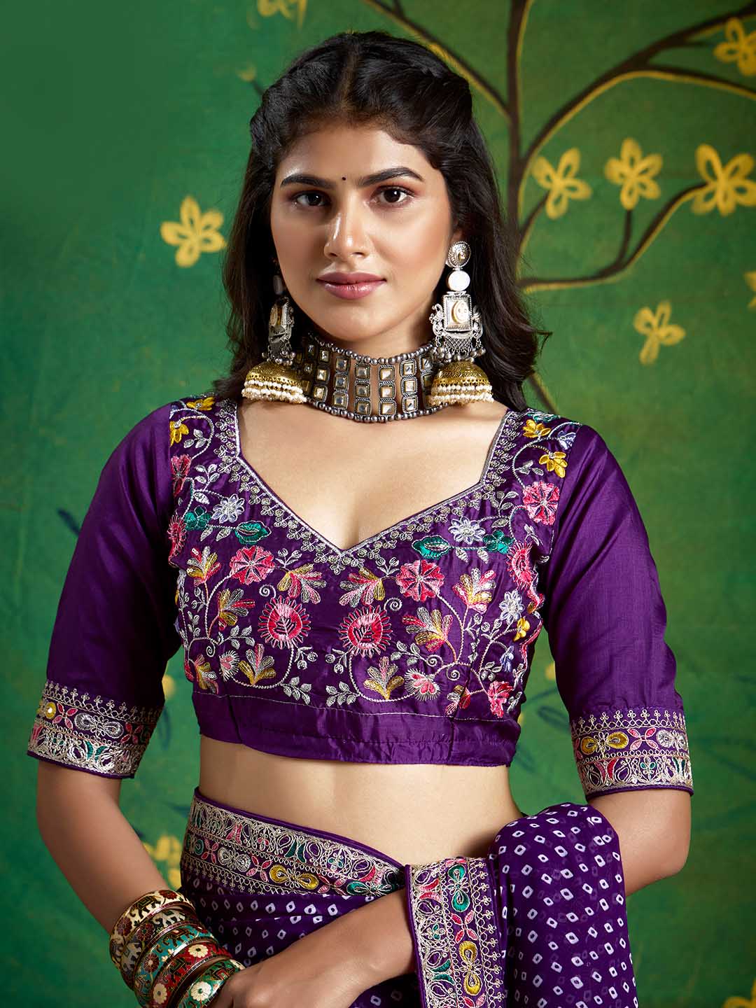 Bandhani Print Georgette Saree