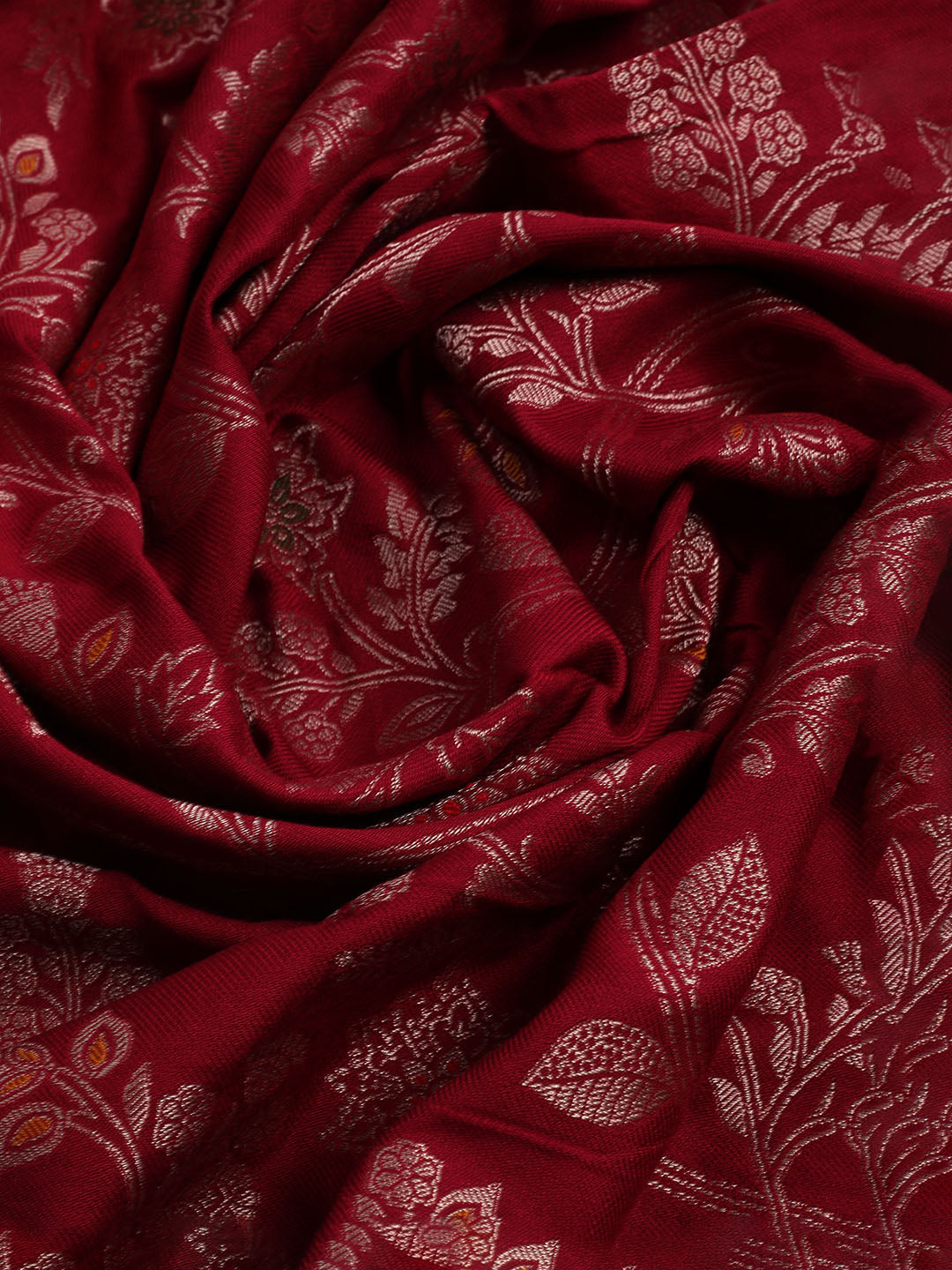 Pashmina Woven Design Unstitched Kurta With Pant &amp; Dupatta