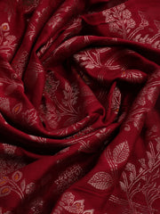 Pashmina Woven Design Unstitched Kurta With Pant & Dupatta