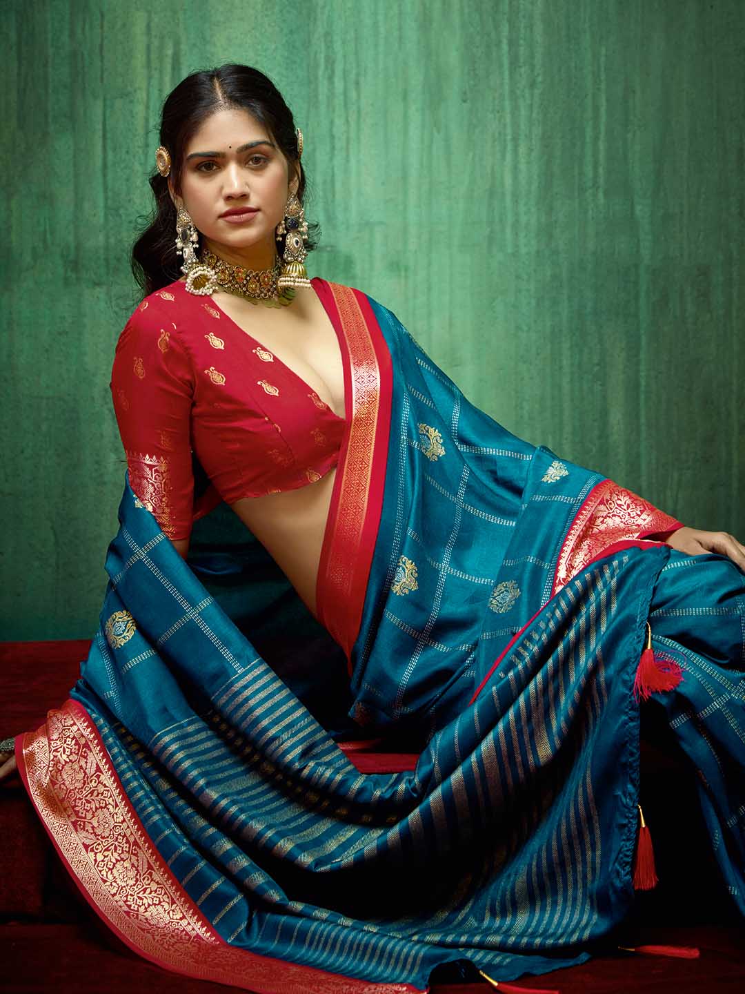 Abstract Printed Art Silk Saree