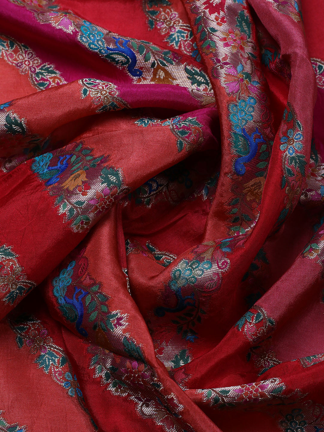 Woven Design Dola Silk Unstitched Suit With Pant &amp; Dupatta