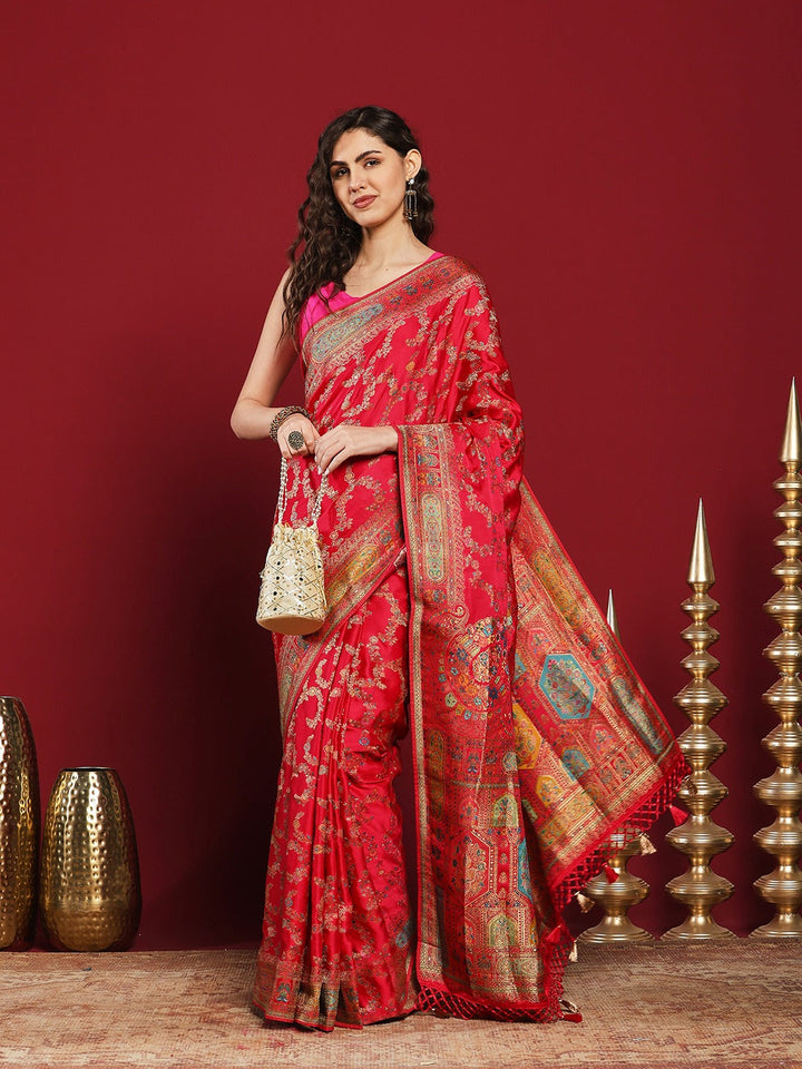 Woven Design Satin Saree