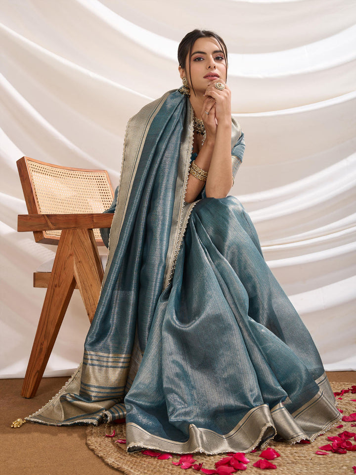 Woven Design Linen Blend Saree