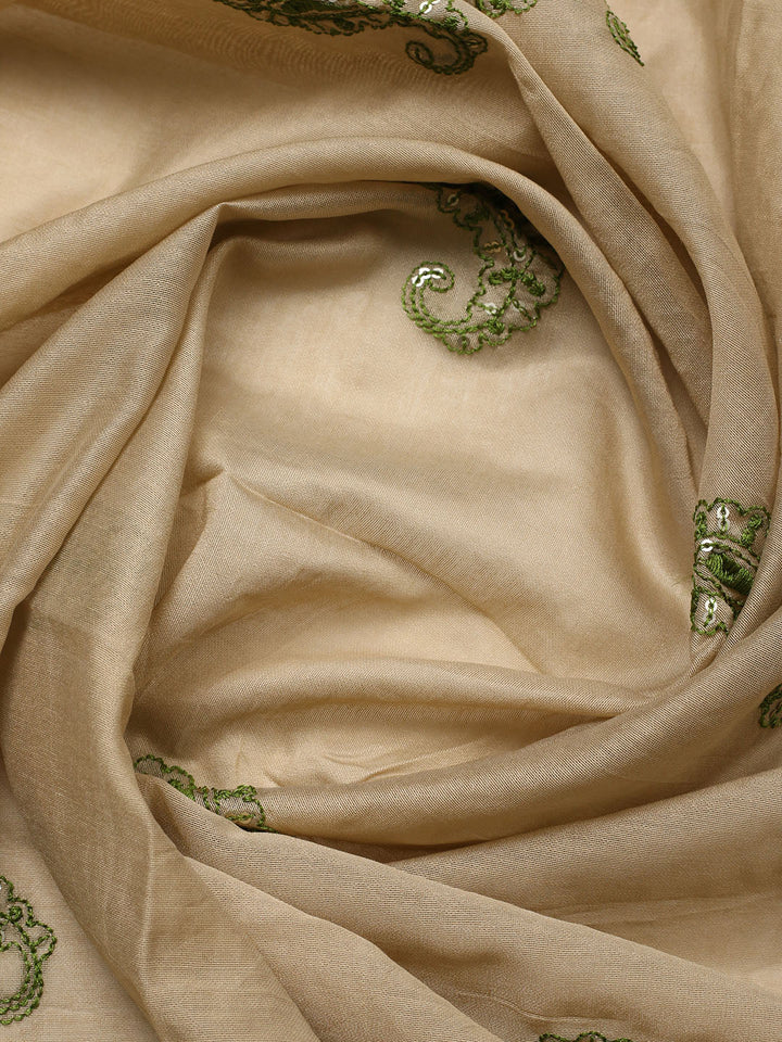 Embroidered Cotton Unstitched Suit With Pant &amp; Dupatta