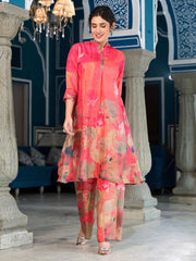 Floral Printed Cotton Straight Kurta With Palazzo