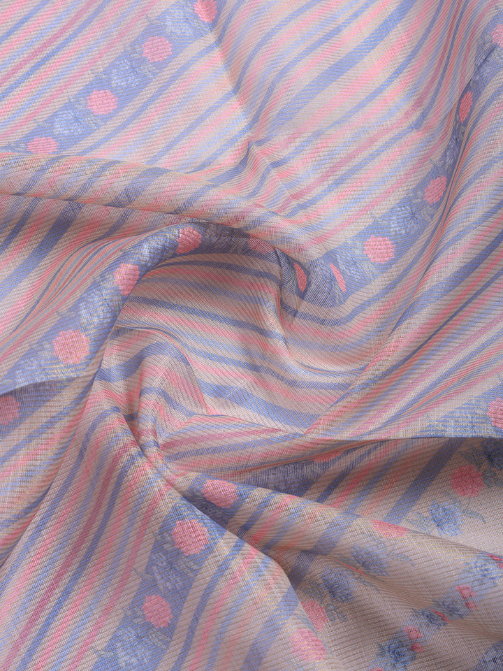 Printed Linen Blend Unstitched Suit With Pant &amp; Dupatta