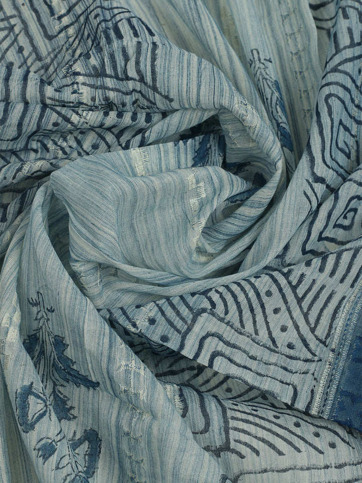 Printed Cotton Unstitched Suits Printed Suit With Pant &amp; Dupatta
