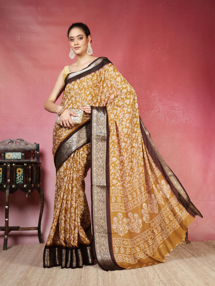 Floral Printed Art Silk Saree
