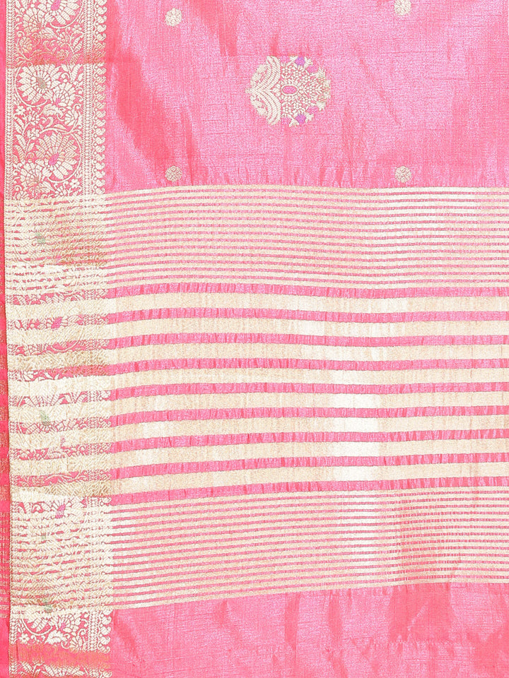 Plain Zari Border Art Silk Woven Saree
