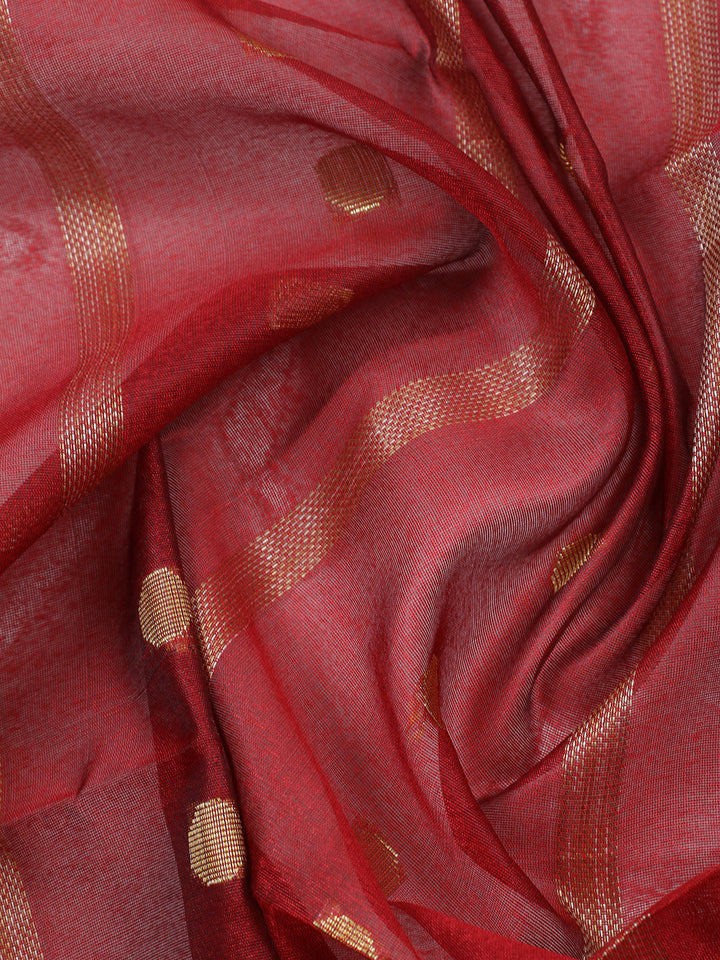 Banarasi Chanderi Unstitched Suit With Pant &amp; Dupatta