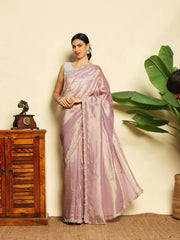 Thread Embroidered Work Tissue Saree