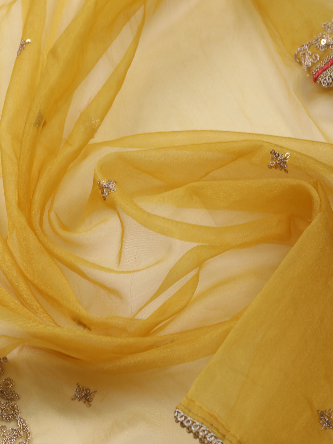 Neck Embroidered Chanderi Unstitched Suit With Dupatta