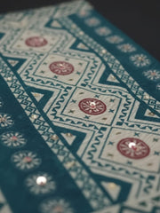 Printed Chanderi Unstitched Suit With Pant & Dupatta