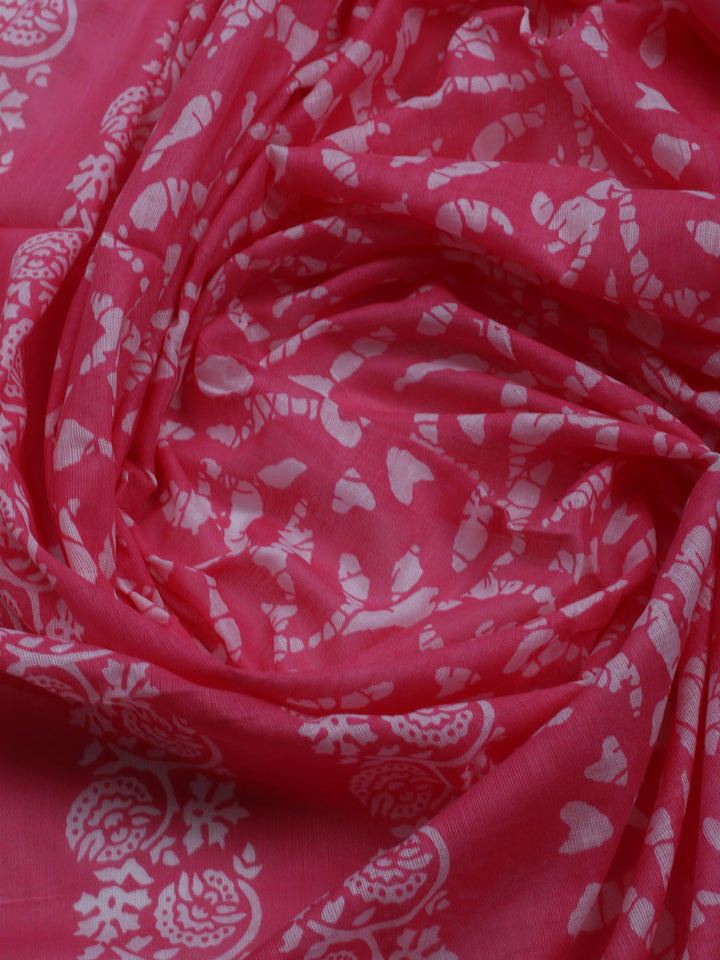 Printed Cotton Blend Unstitched Suit With Dupatta