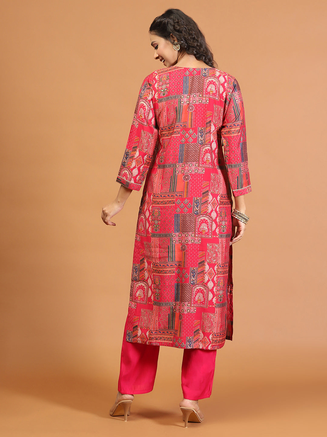 Digital Printed Muslin Kurta With Pants