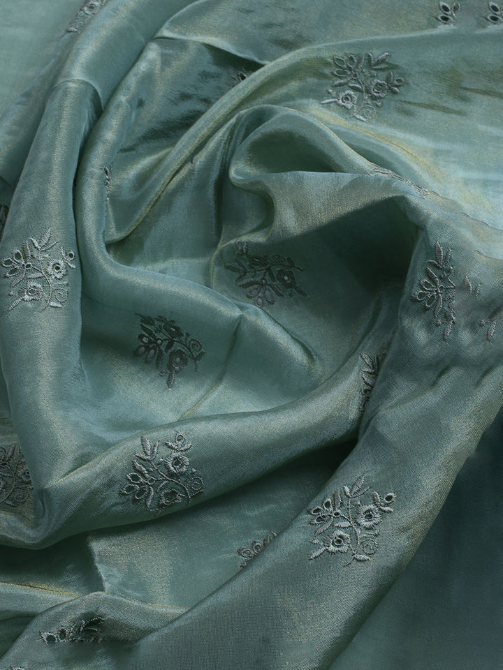 Banarasi Tissue Unstitched Suit With Dupatta