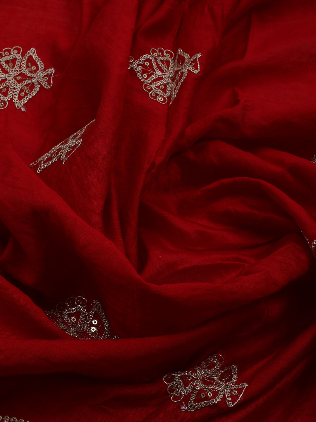 Neck Embroidered Muslin Unstitched Suit With Dupatta