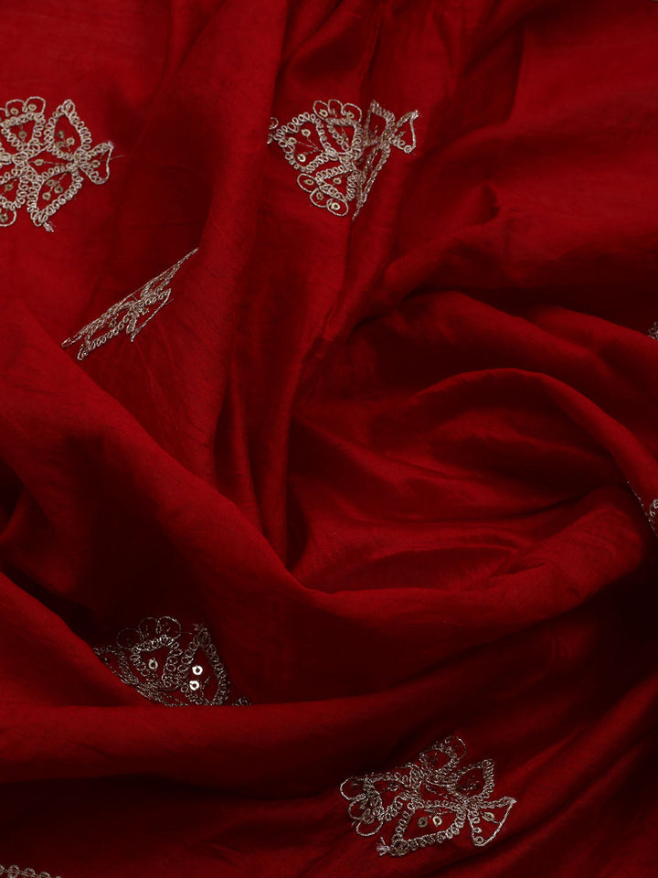 Neck Embroidered Muslin Unstitched Suit With Dupatta