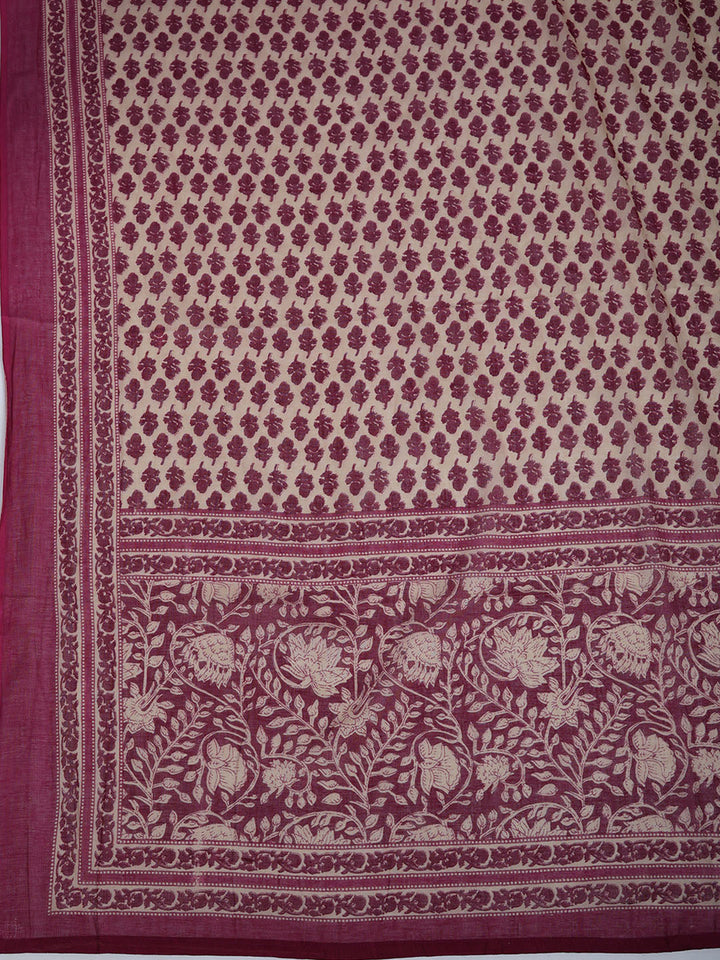 Printed Cotton Blend Kurta With Pant &amp; Dupatta