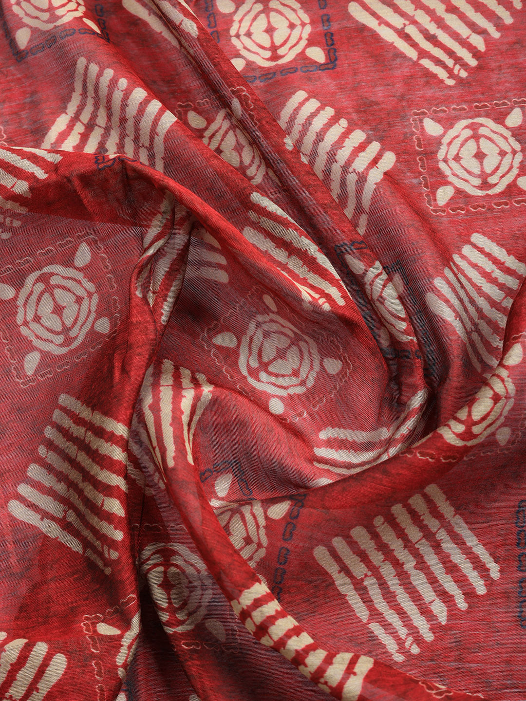 Printed Cotton Blend Unstitched Suit With Pant &amp; Dupatta