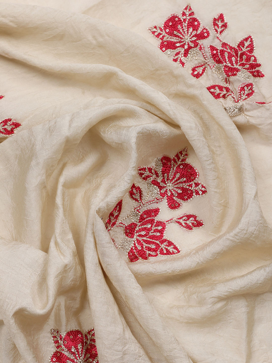 Embroidered Cotton Blend Unstitched Suit With Pant &amp; Dupatta
