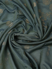 Embroidered Chanderi Pink Unstitched Suit With Pant & Dupatta