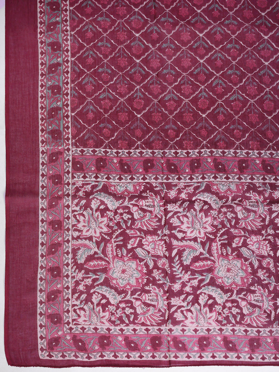 Printed Cotton Blend Kurta With Pant &amp; Dupatta