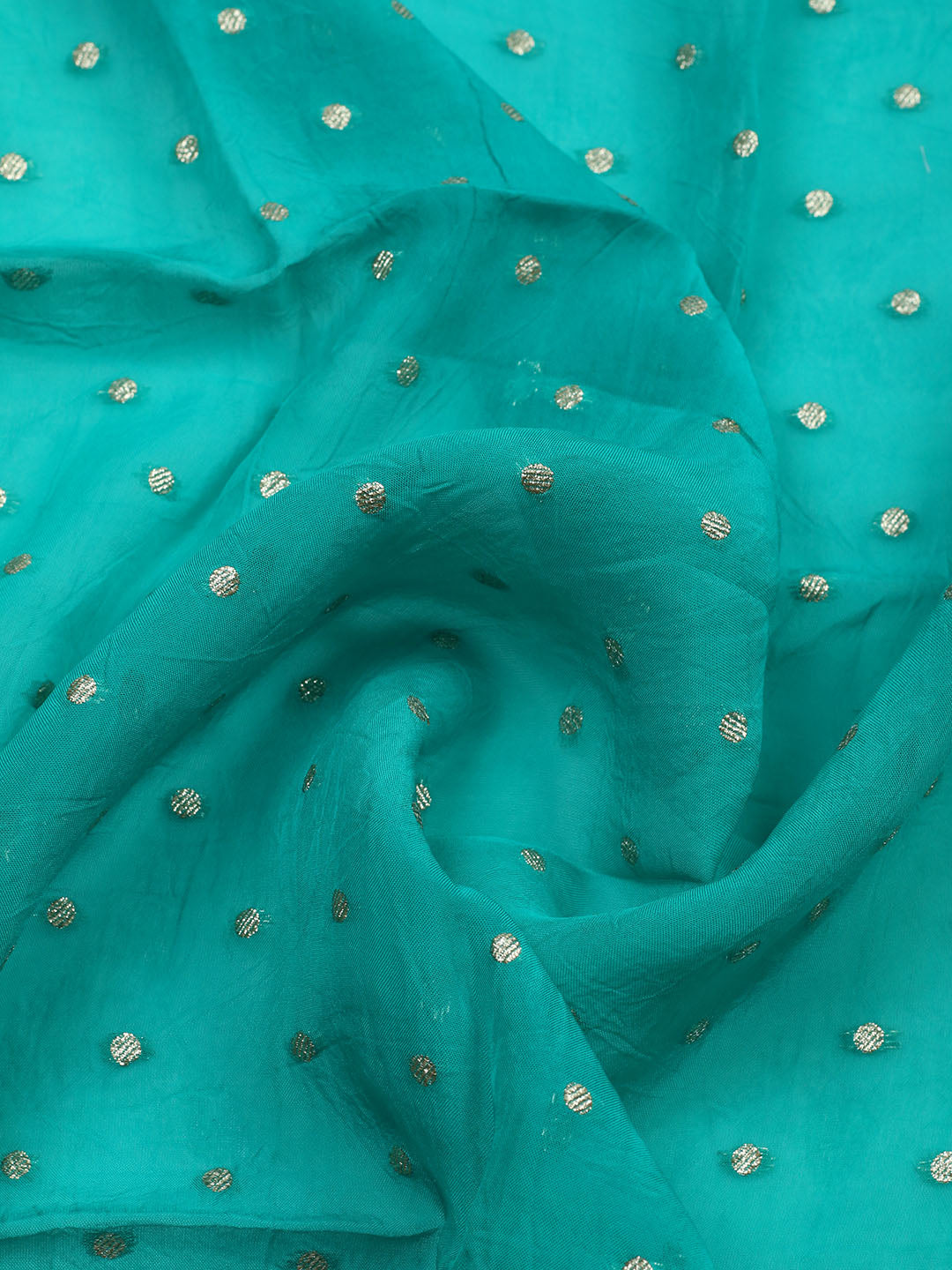 Embroidered Chanderi Unstitched Suit With Pant &amp; Dupatta