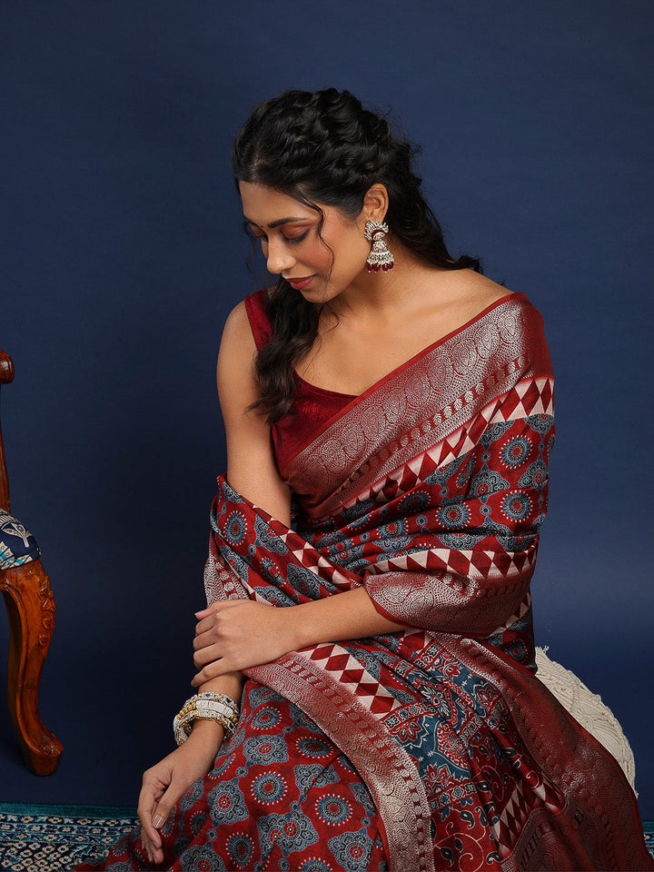 Digital Printed Art Silk Saree