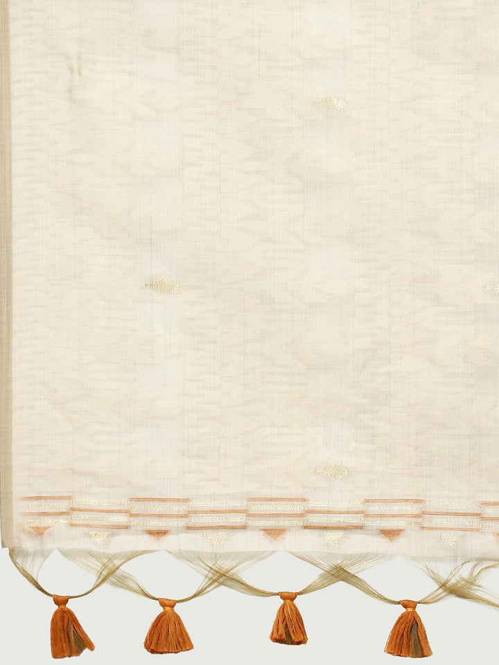 Embroidered Border Booti Art Silk Saree
