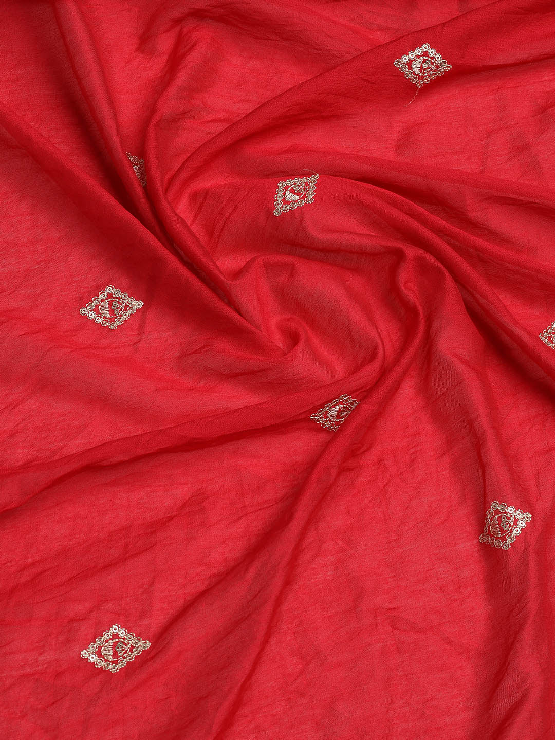 Neck Embroidered Cotton Blend Unstitched Suit With Dupatta