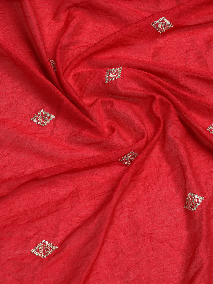 Neck Embroidered Cotton Blend Unstitched Suit With Dupatta