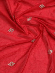 Neck Embroidered Cotton Blend Unstitched Suit With Dupatta