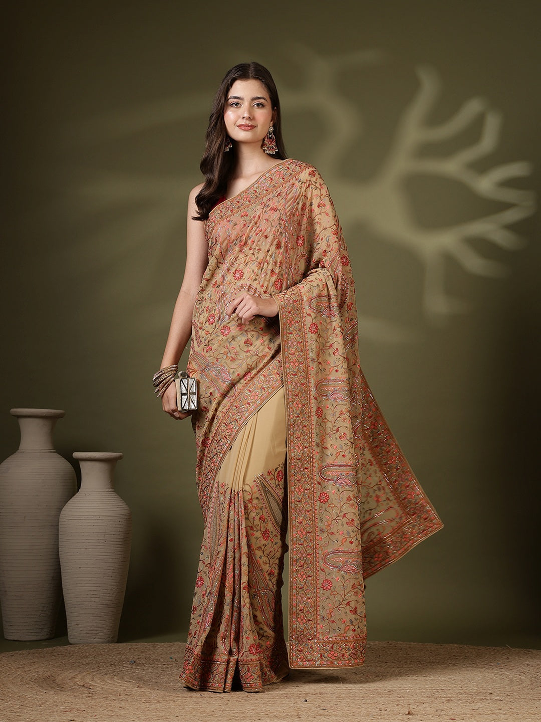 Embroidered Georgette Saree