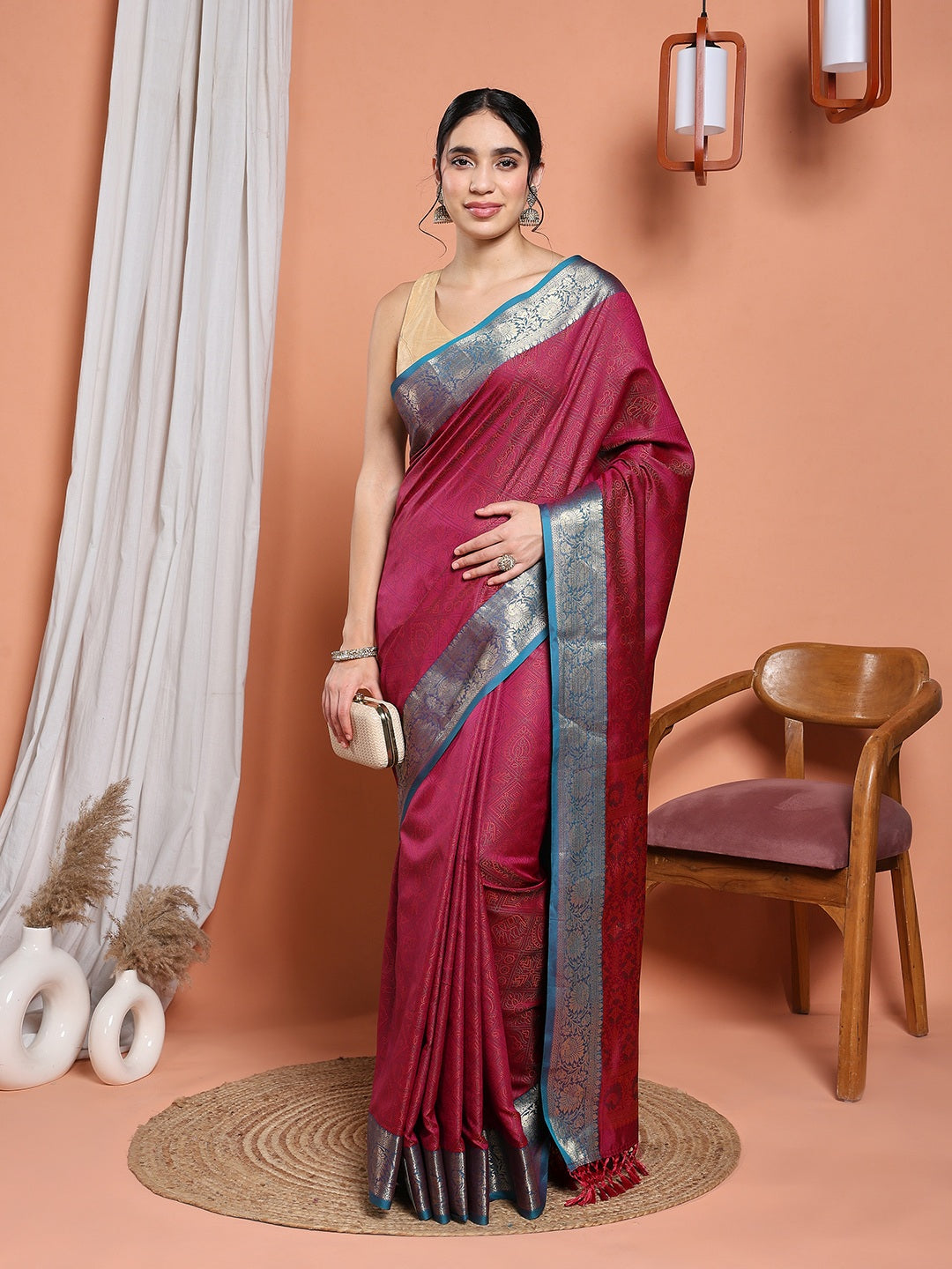 Woven Design Art Silk Lake Blue Saree
