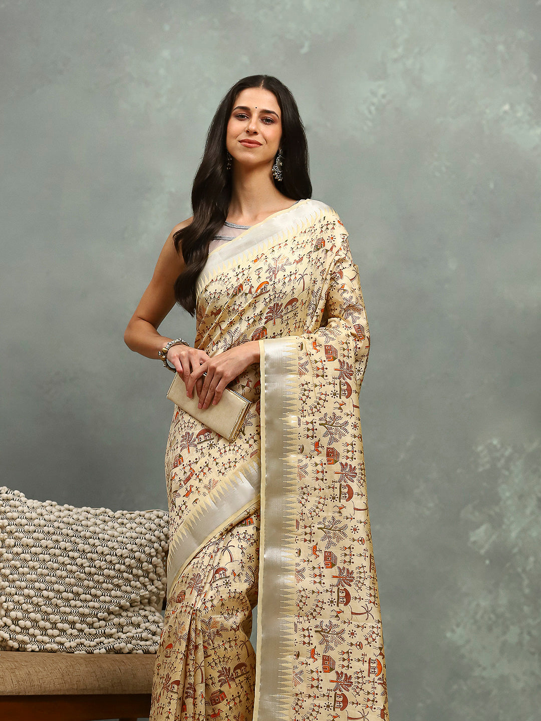 Digital Printed Art Silk Saree